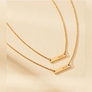 NEW! Tiny Tags Gold Plated BFF Bar Chain Necklace